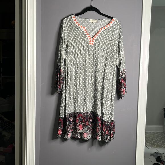 Umgee Black and White Geometric Print Tunic Dress Size Small - Picture 8 of 8